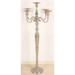 Very large plated five-light candle holder. 21st century. Size: 130 cm. In good condition.