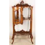 French Roccoco style cabinet with Vernis Martin painting, 19th century. Nut wood, with three floors