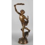 Ancient large French bronze figure 'Vain Queur par A. Gaudez'. 1845 - 1902. Beautiful patina. Size: