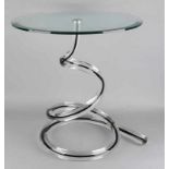 Separate spiral artificial glass modern side table. Dimensions: 57 x 57 cm ø. In good condition.
