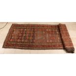 Great ancient / ancient Persian runner in earth tones, floral decors. (Crack, one end slightly