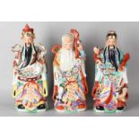 Three big old Chinese porcelain figures. Hand painted, 20th century. Size: 41-44 cm.In good