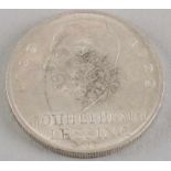 Mint of 5 Reichsmark 1929D, Gotthold Ephraim Lessing (1729-1929), ø3,7cm. In good condition