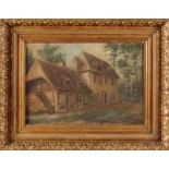 BS Petit, ca. 1880. Belgian school. Country house. Oil paint on linen. Dimension: 28x40 cm.Cond .: