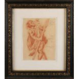 Two works by Paul Serrure. 19th-20th Century. One-time nude study. One time male with stick and