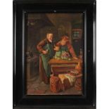 V. Garrel (German School), 18th century. Kitchen with two figures. Oil paint on linen. Dimensions: