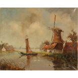 A. CEO Mountain. Around: 1930. 'Polder face with windmill'. Oil paint on linen. Dimensions: 40 x 50