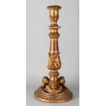 Italian wood-fired lampfoot with cherub heads and gilding. 20th century. Dimensions: 51 cm.In good