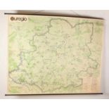 Large Euregio map. Borderline Twenthe. Dimension: 170x140 cm.In good condition.