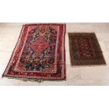 Two old Persian dresses, red and red-blue. Size: 63x92 cm and 100x160 cm.In good condition.