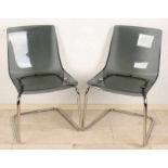 Four modern chrome seats with pvc seat. Second half 20th century. Dimensions: 87 x 55 x 55 cm. In