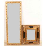 Two decorative mirrors with faceted mirror. Second half 20th century. Dimensions: 48 x 40 cm and 97