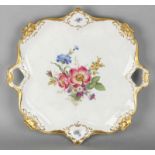 Large German porcelain gift box with floral and gold decors. 'Alka Art Bavaria', decor Meissen.