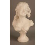 Large antique French marble bust by A. Bertin. Dimensions: 41 cm. In good condition.