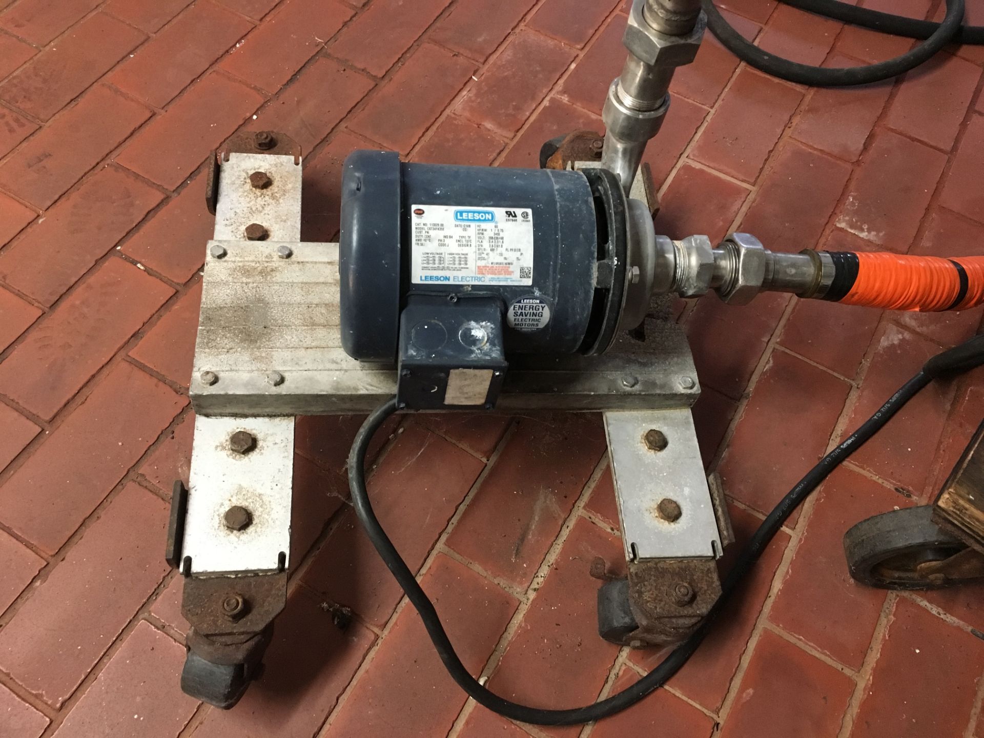 Leeson Centrifugal Pump 1.5 in IN 1.5 in OUT Model: C6T34FK35E Cat No: 113029.00 Portable Skid on