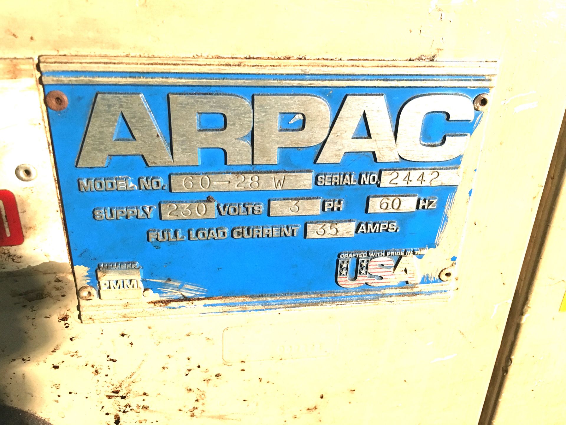 Arpac Tray Shrink Wrapper Model: 60-28TW Serial: 2442, Heat Tunnel Model: 60-28 Serial: 2436 Clear - Image 2 of 26