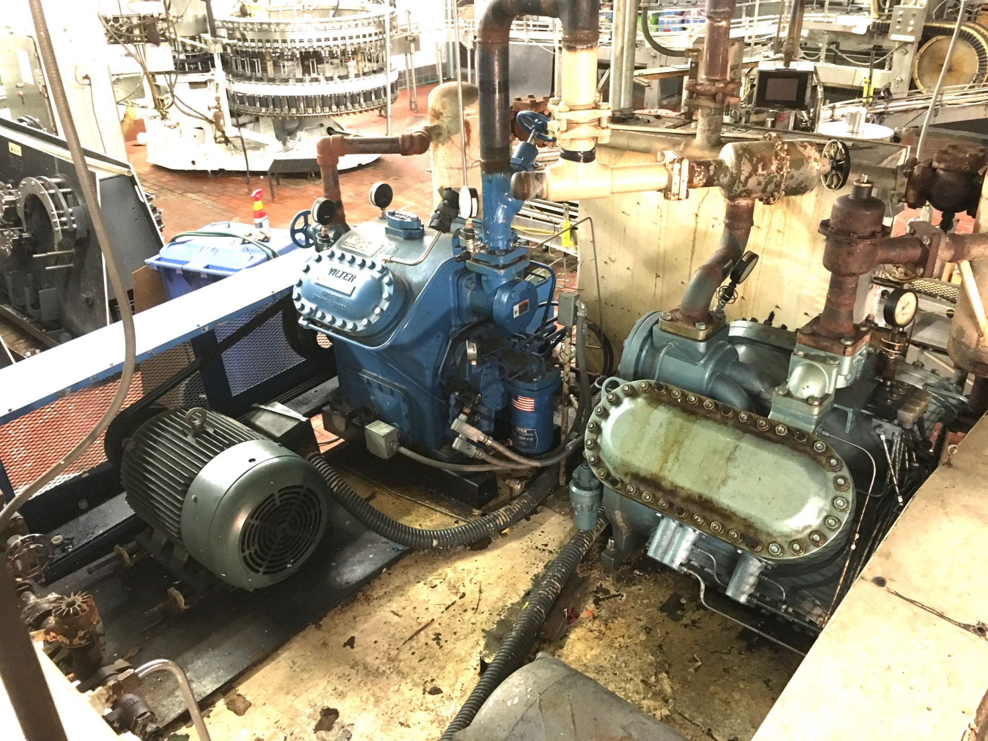 (2) Vilter Ammonia Compressors on Common Base with Square D Controls Vilter Model: VMC440 Serial: