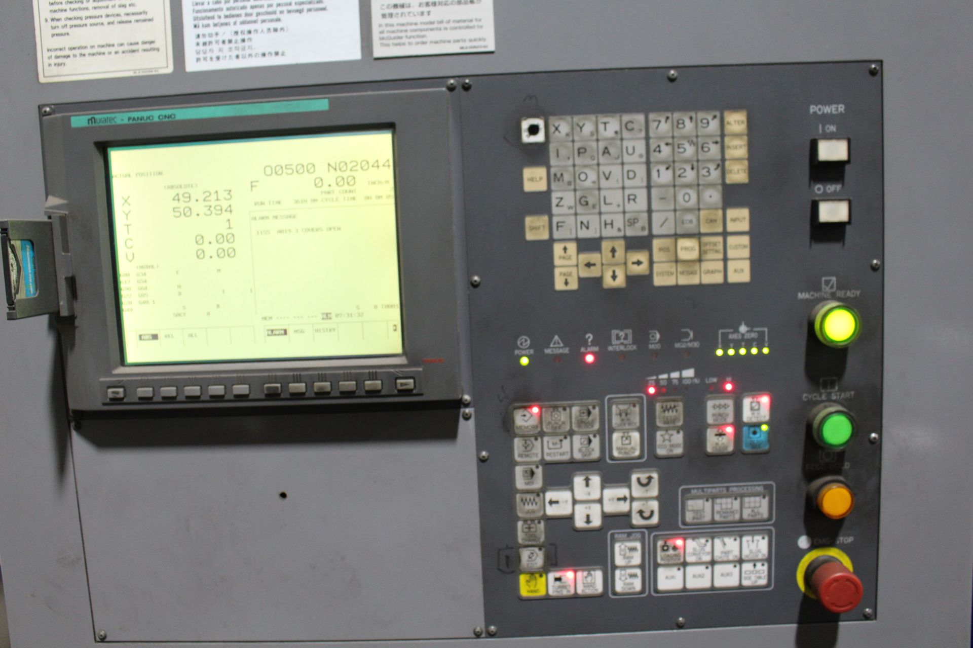 2006 WEIDEMANN MOTOROM M-2044 EZ TURRET PUNCH, MURATEC FANUC CNC CONTROL, PUNCHES & TOOLING - Image 9 of 23