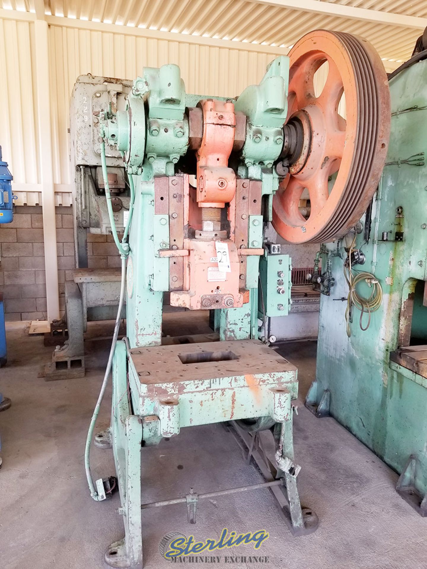 60 Ton x 3" Used Bliss OBI Punch Press, Mdl. 21 1/2, Air