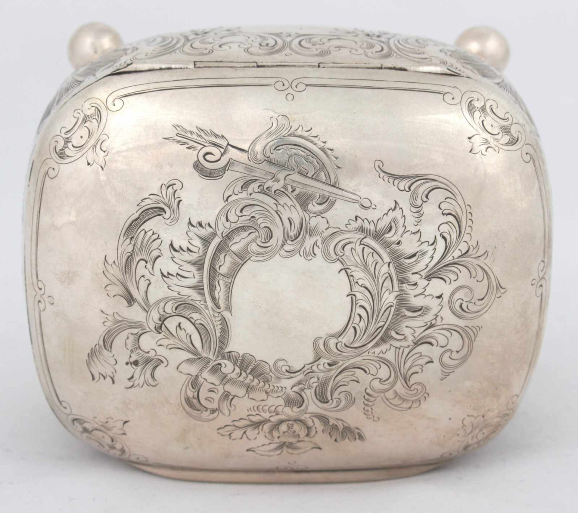 Silver sugar bowl Austria-Hungary, late 19th century silver sugar bowl, decorated with floral - Bild 8 aus 10