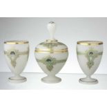 Czech Set of alabaster glass Bohemia, 2nd half of the 19th century, white alabaster glass,