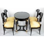 Biedermeier table and four chairs Bohemia, 20th years of the 19th century, table, four chairs, black