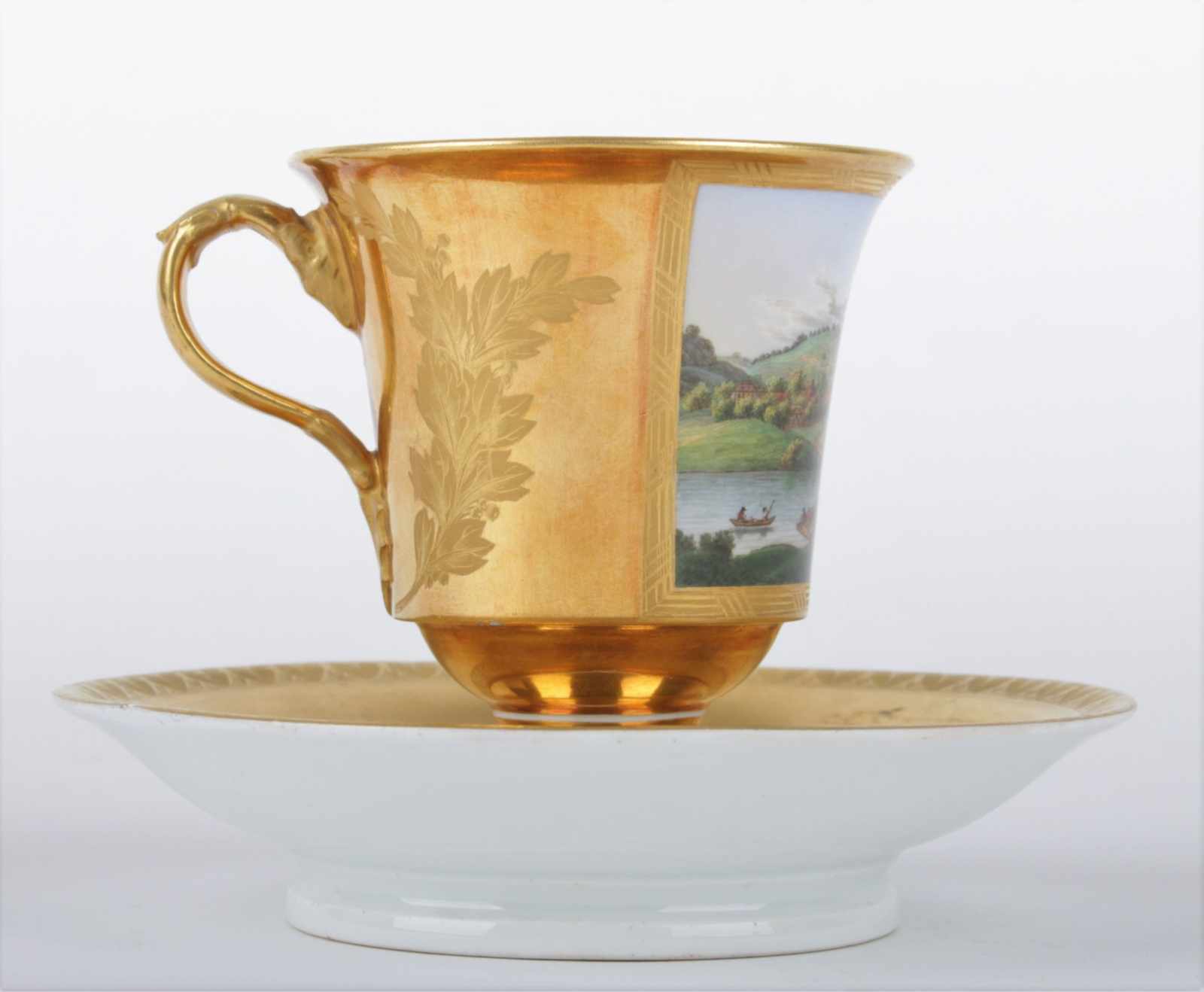 Rare Empire Meissen cup with a saucer Germany, Meissen, around 1820, rare empire cup with a - Image 7 of 11