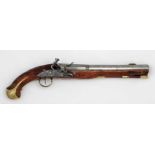 Very rare Suhl flintlock pistol - calibre 29 mm A flintlock full-stocked pistol stamped SVL and