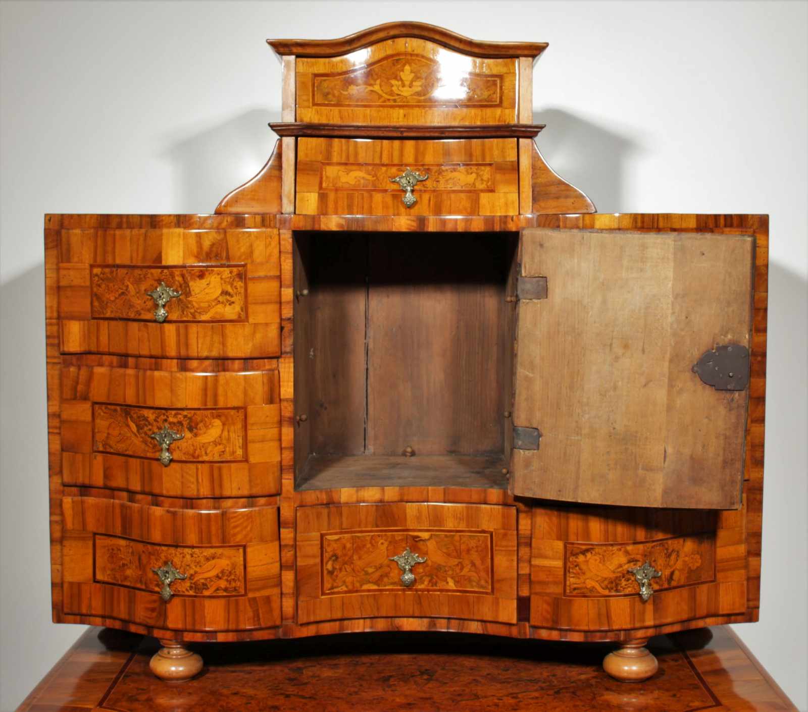 Baroque bureau cabinet Two-part bureau cabinet – dresser and additional chest of drawers on the top, - Image 15 of 25