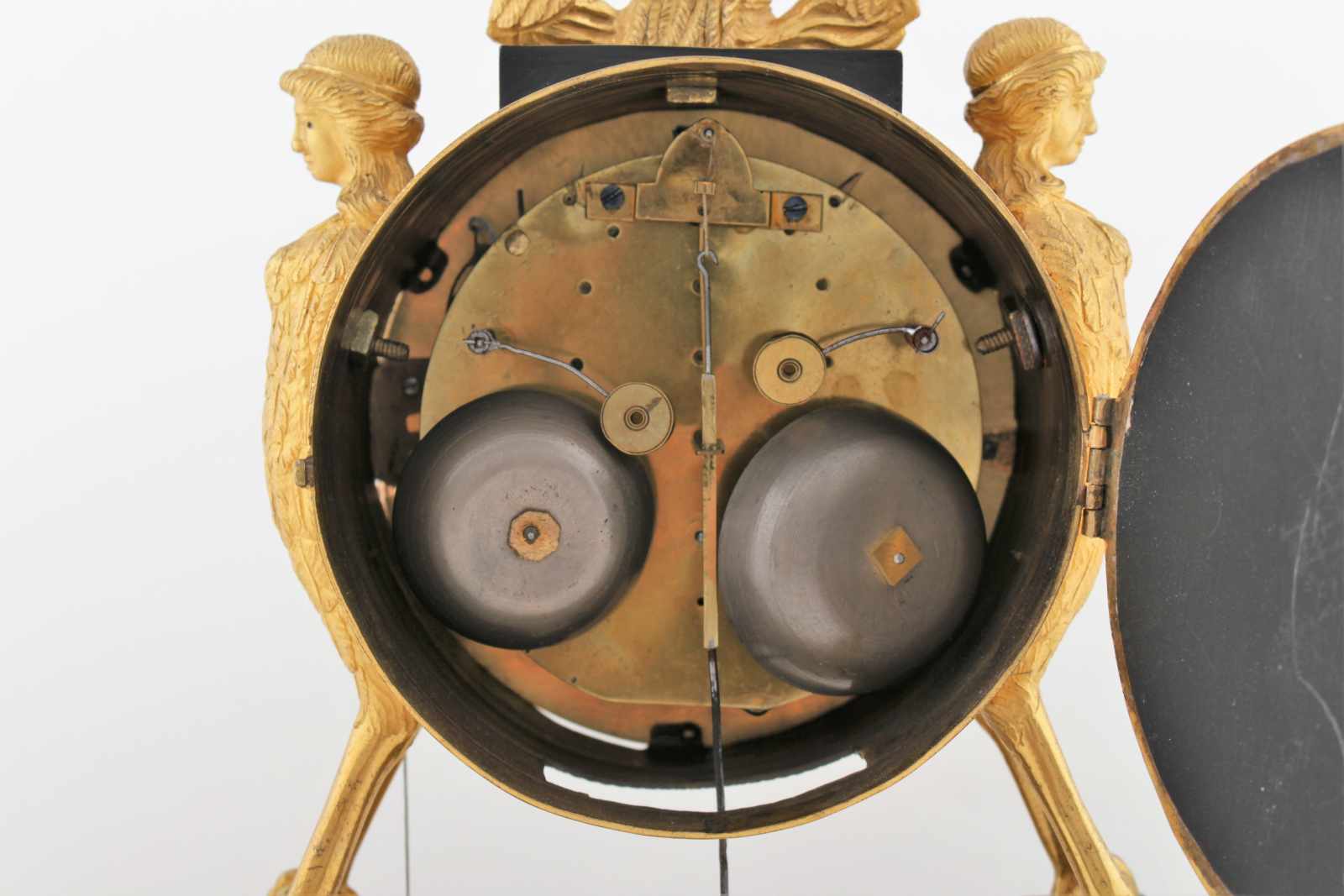 Rare Austrian Empire clock with automaton Austria, Vienna, cca 1810, fire gilt bronze case with - Image 13 of 14