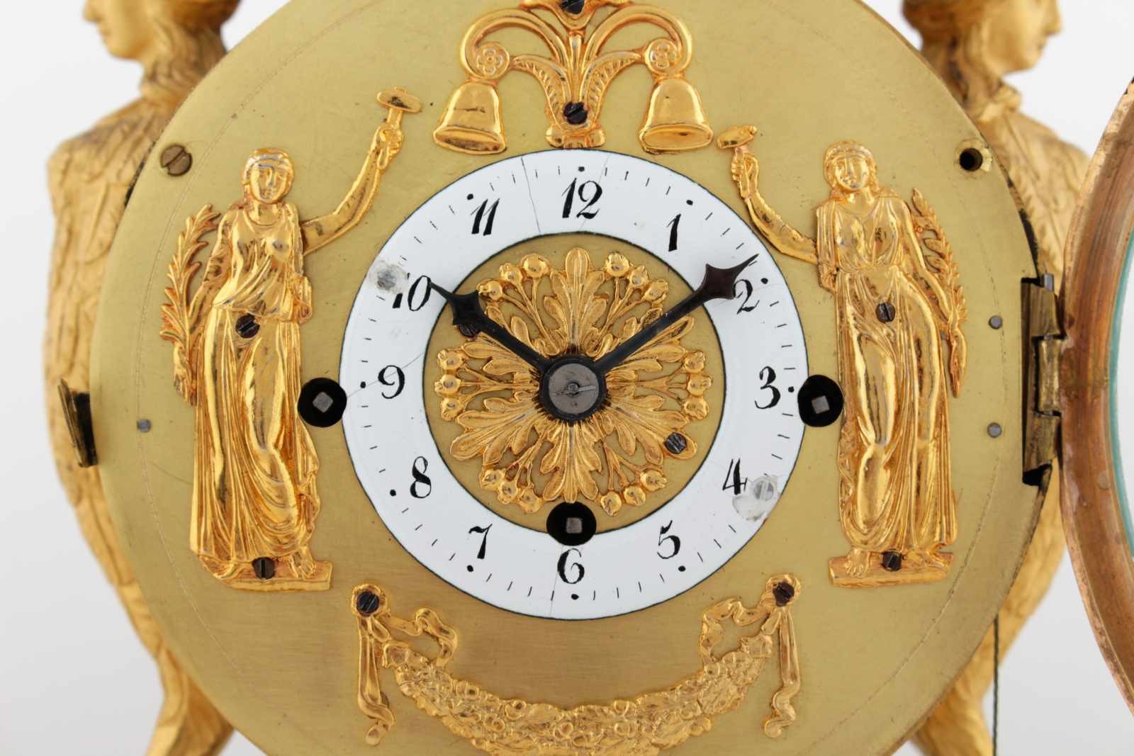 Rare Austrian Empire clock with automaton Austria, Vienna, cca 1810, fire gilt bronze case with - Image 9 of 14