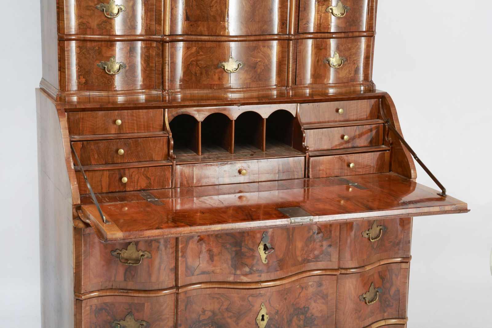 Baroque Bureau Cabinet Two-part bureau – dresser and additional chest of drawers on the top, 2nd - Image 4 of 7