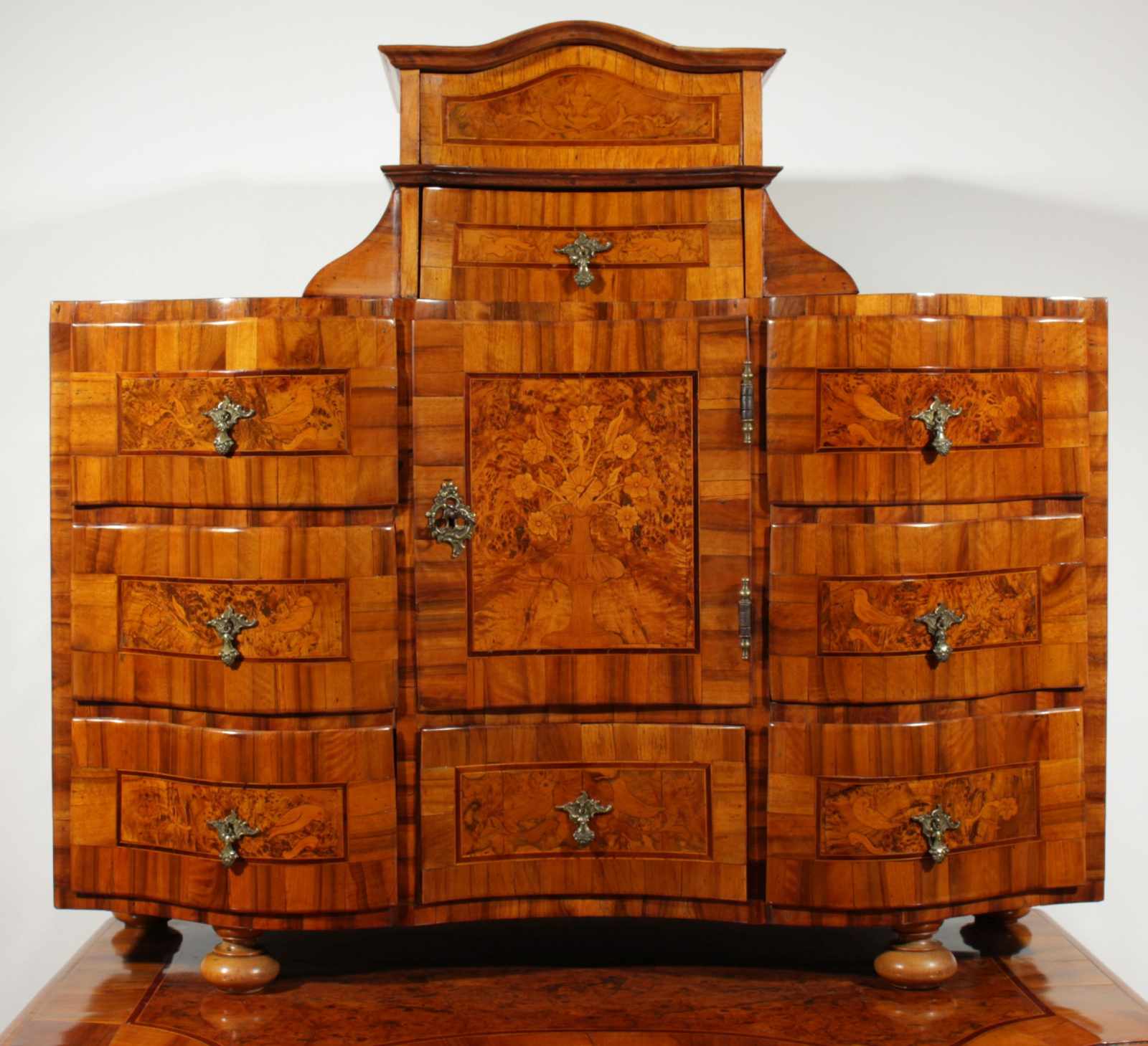 Baroque bureau cabinet Two-part bureau cabinet – dresser and additional chest of drawers on the top, - Image 20 of 25