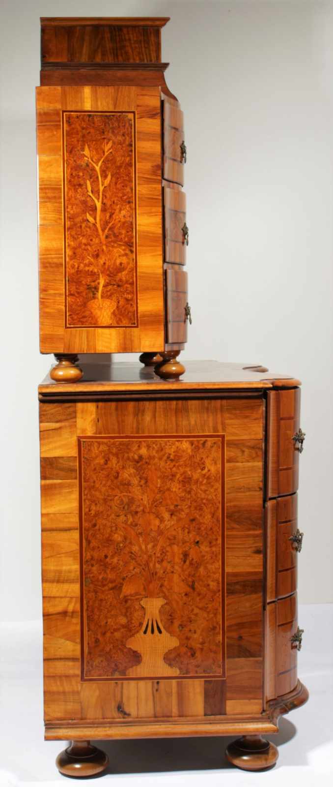 Baroque bureau cabinet Two-part bureau cabinet – dresser and additional chest of drawers on the top, - Image 23 of 25