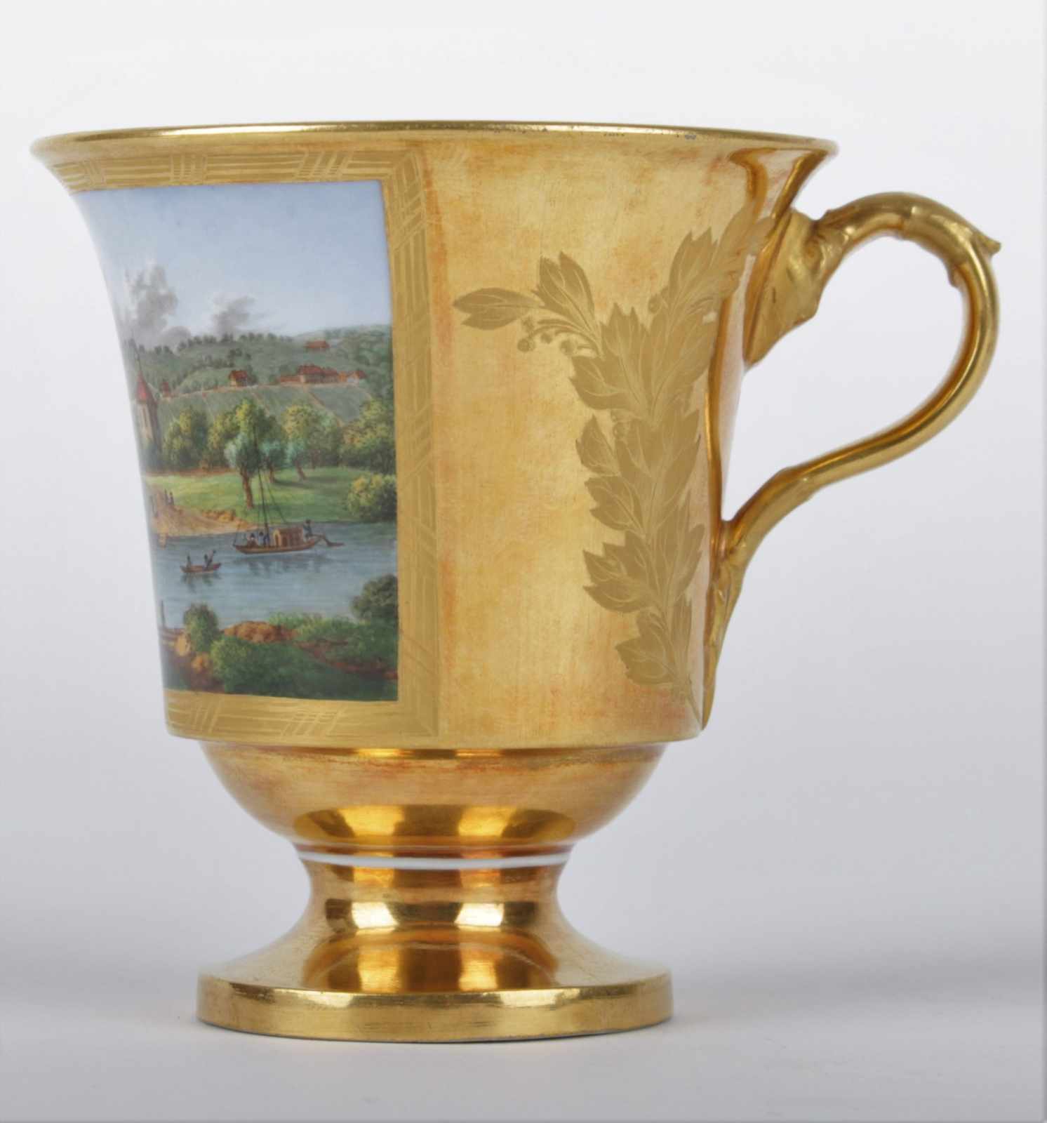 Rare Empire Meissen cup with a saucer Germany, Meissen, around 1820, rare empire cup with a - Image 8 of 11