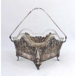 Silver Art Nouveau basket Austria-Hungary, early 20th century, plastically decorated with original