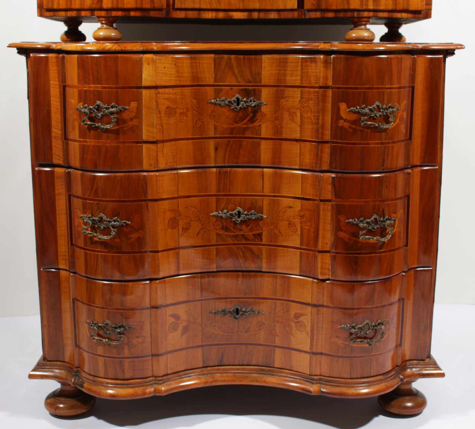 Baroque bureau cabinet Two-part bureau cabinet – dresser and additional chest of drawers on the top, - Image 21 of 25