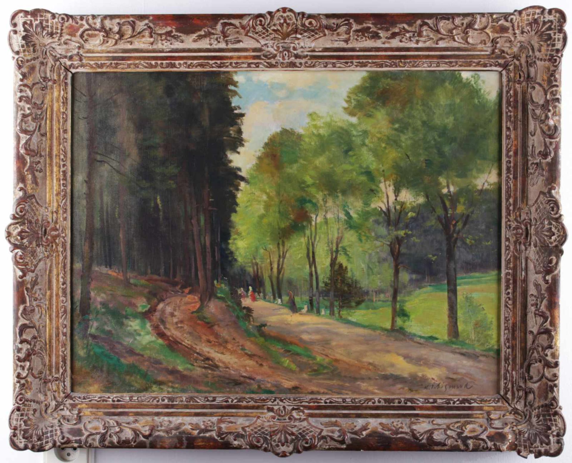 Sigmund Karel Jan (1897 - 1959) Title: On a walk Technique: oil on canvas Size: 50 x 66 cm Signed