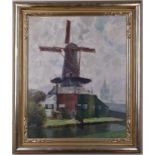 Šetelík Jaroslav (Czech, 1881 - 1955) Dutch windmill, circa 1921, oil on canvas, 65 x 52,5 cm,