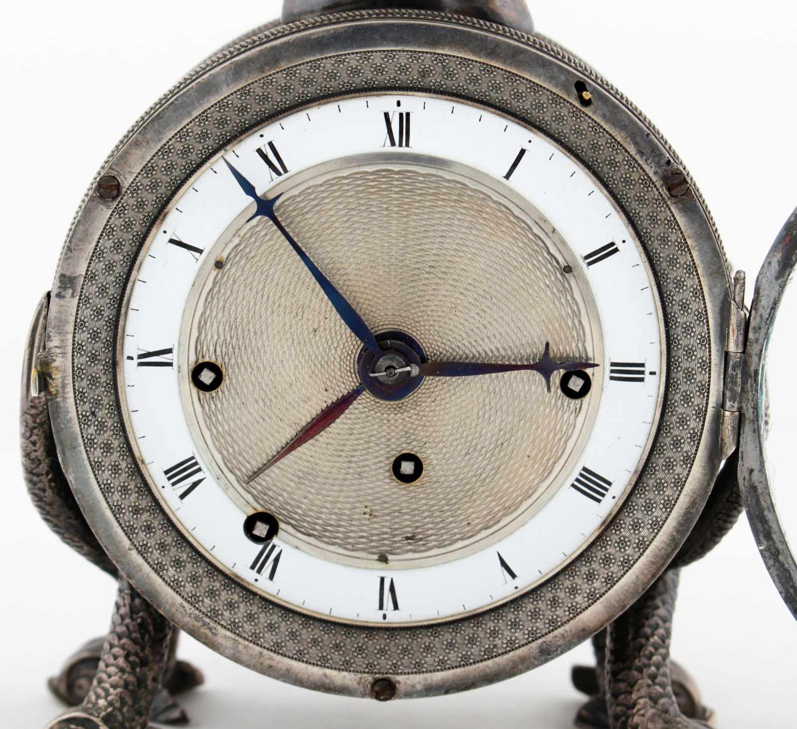 Silver Austrian Carriage clock Austria, Vienna, cca 1820, silver case, silver fineness 940/1000, - Image 9 of 10