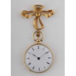 Gold pocket watch decorated with figural enamel 2nd half of the 19th century, lady´s pocket watch