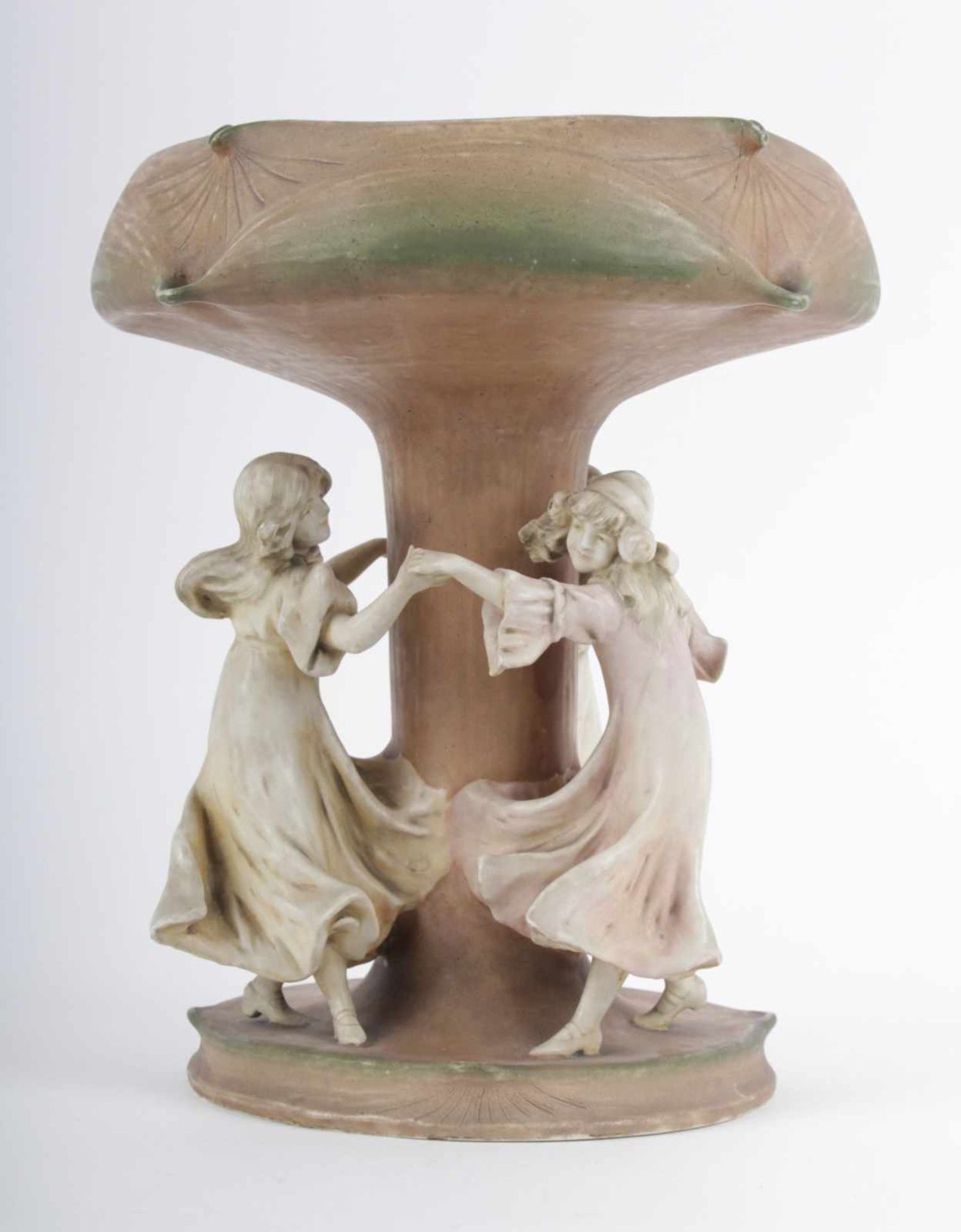 Trnovany Art Nouveau Bowl Amphora Ernst Wahliss, Trnovany near Teplice (Bohemia), pottery, decorated - Bild 2 aus 7