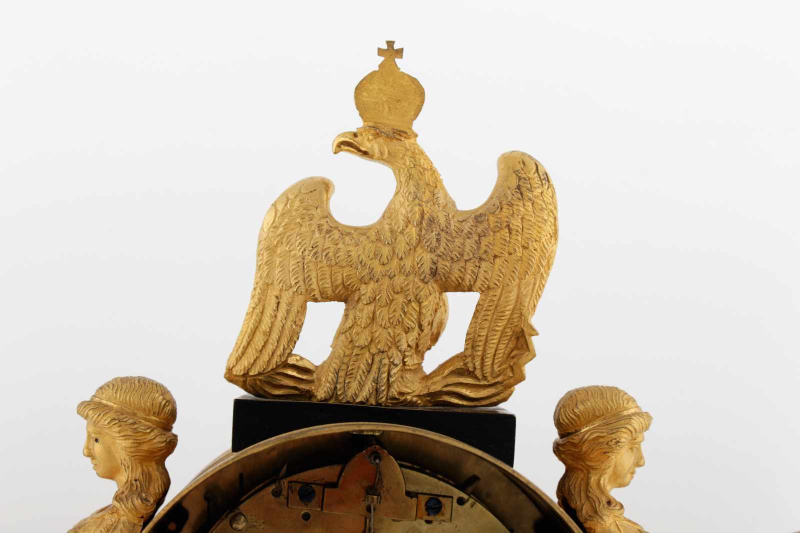 Rare Austrian Empire clock with automaton Austria, Vienna, cca 1810, fire gilt bronze case with - Image 5 of 14