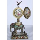 Viennese miniature enamel clock - Karl Bender Austria, Vienna, around 1870 master goldsmith Karl