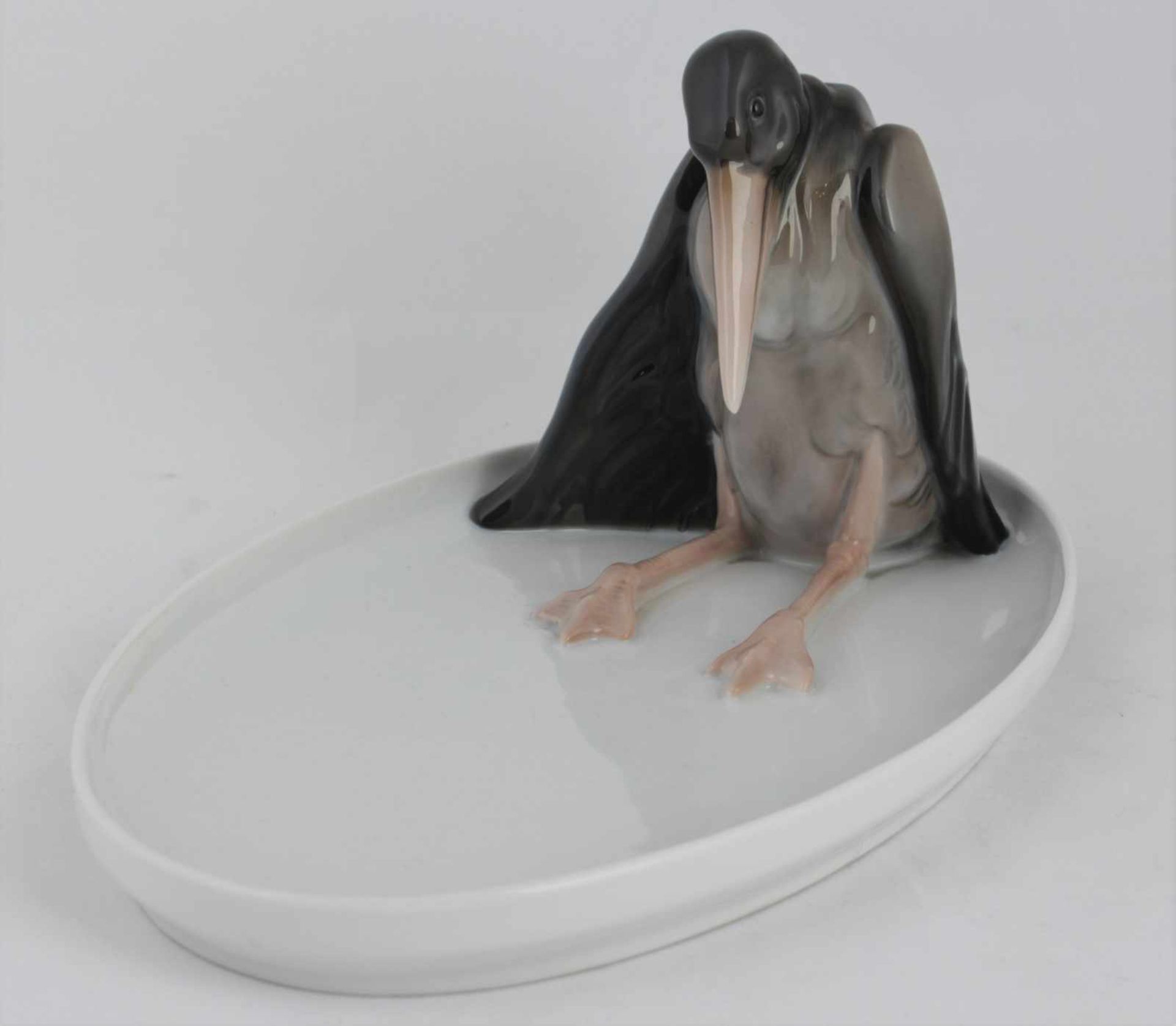 Porcelain ashtray with a sculpture of marabou chark - Rosenthal Josef Fischer design, Germany, - Bild 2 aus 5
