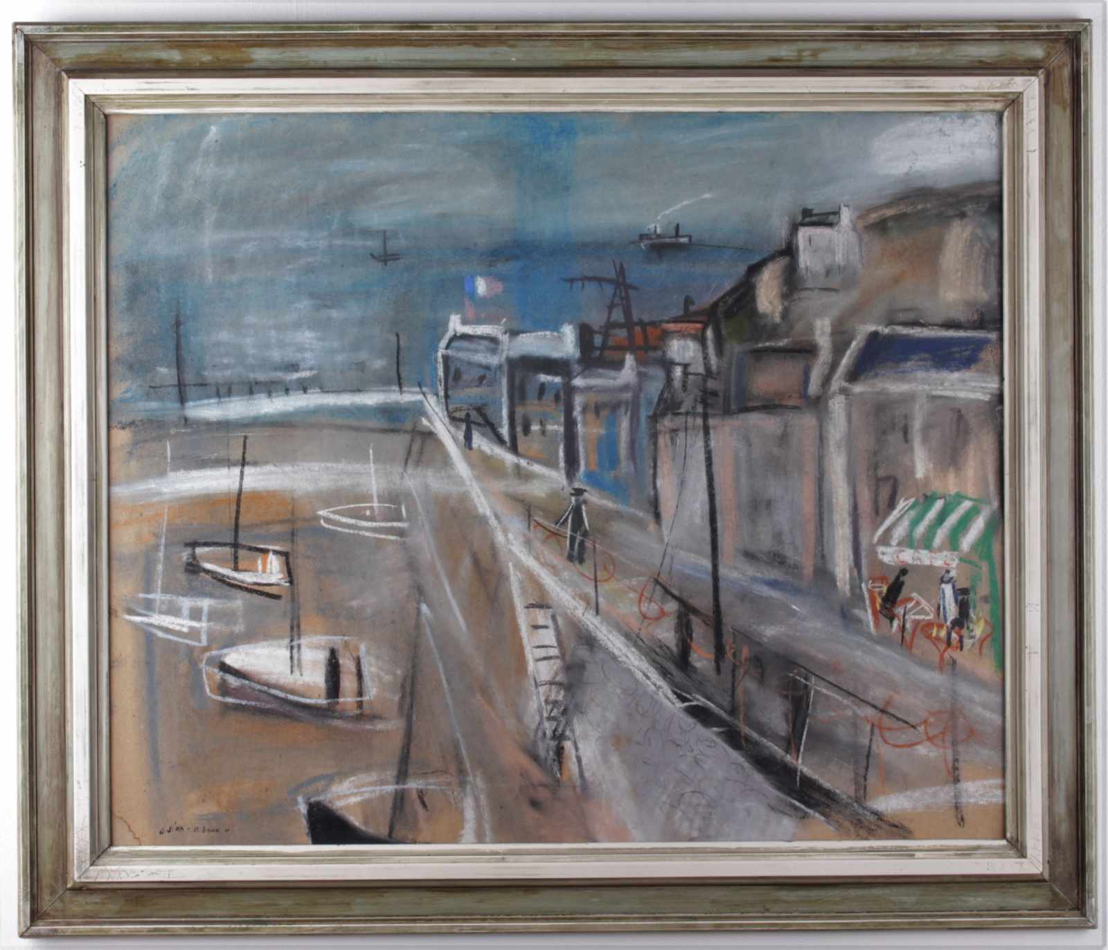 Jíra Josef (Czech, 1925 - 2005) Port - St. Briex, Normandy, France, year 1960, technique: mixed