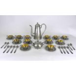 Russian silver service for 12 person Russia, 1st half of the 20th century, silver service with