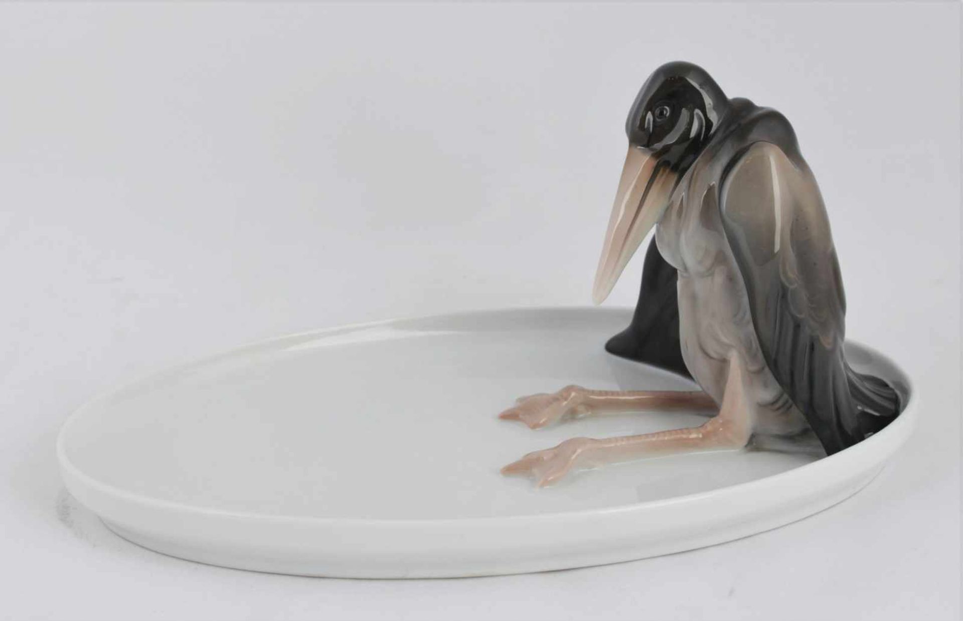 Porcelain ashtray with a sculpture of marabou chark - Rosenthal Josef Fischer design, Germany, - Bild 3 aus 5