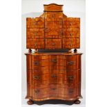 Baroque bureau cabinet Two-part bureau cabinet – dresser and additional chest of drawers on the top,
