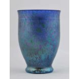 Loetz vase Bohemia, 1902-1915, blue iridescenced glass, cobalt blue, green and brown color, size: